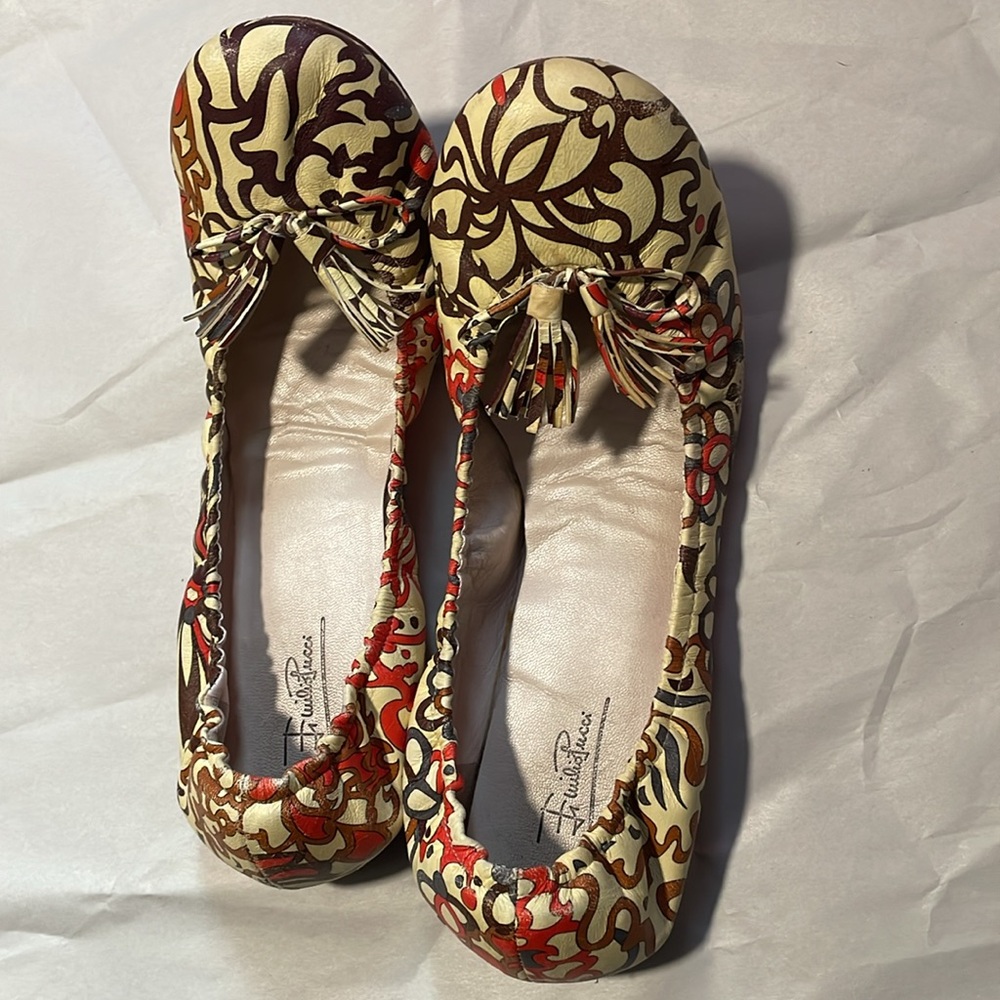 Emilio Pucci Leather Ballet Flats Classic Print - Picture 14 of 15